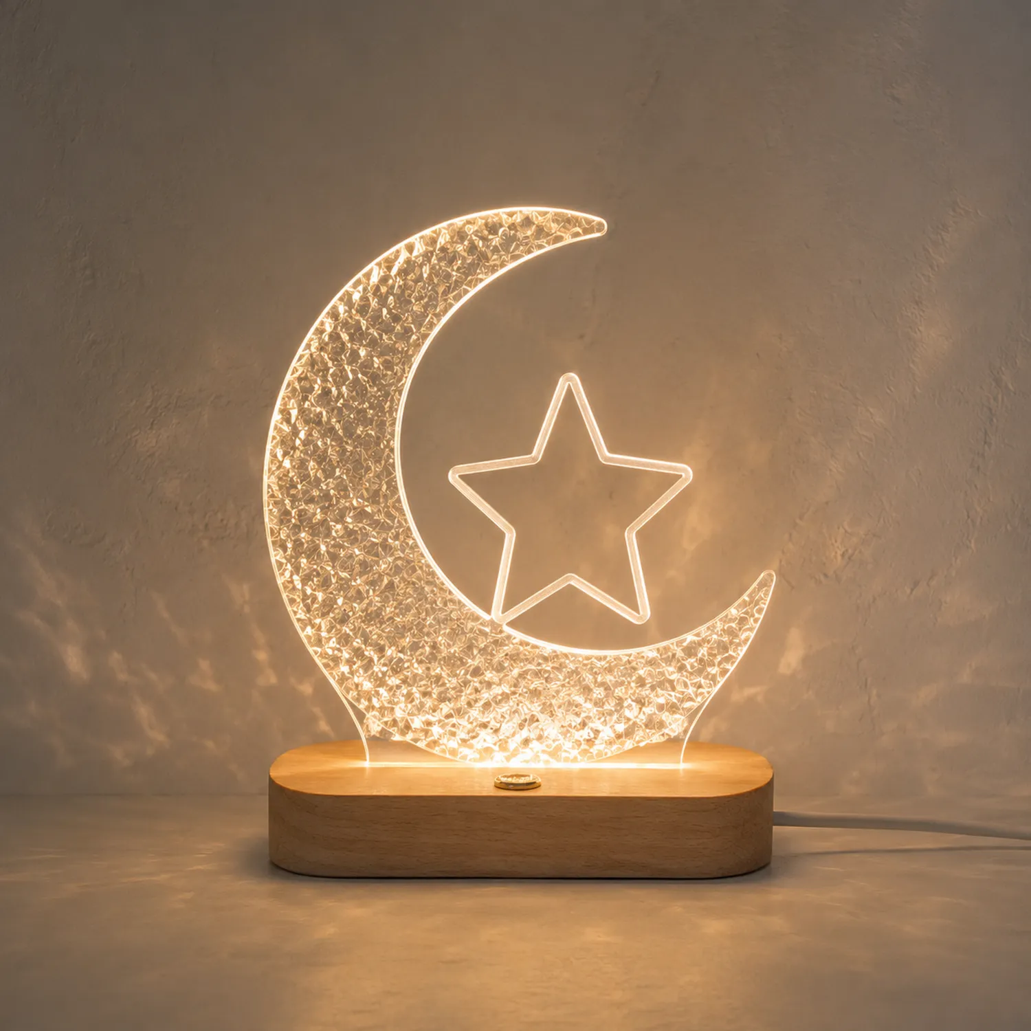 Lampada LED Decorativa Luna e Stella, Luce Calda