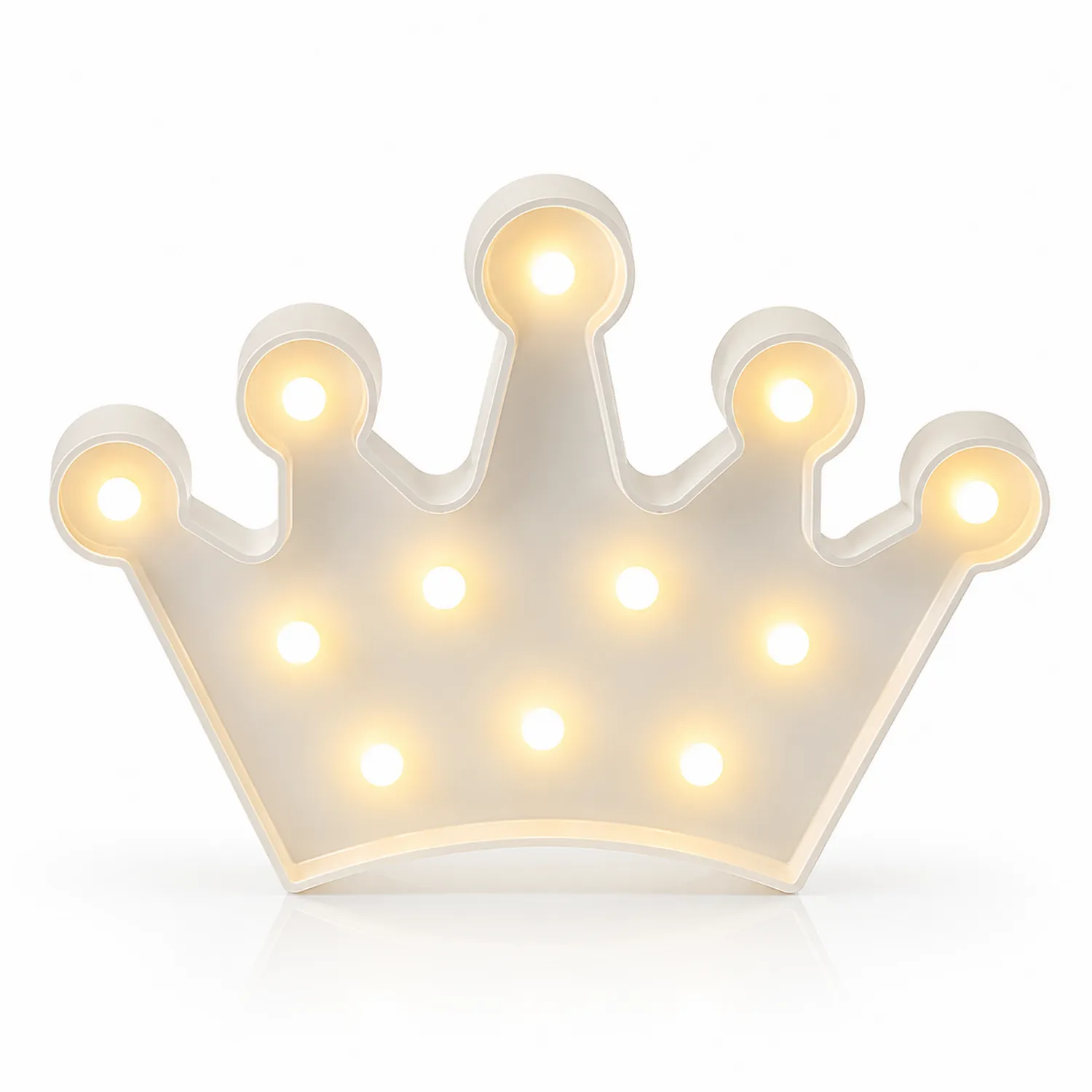 Lampada LED a forma di corona bianca con luce calda