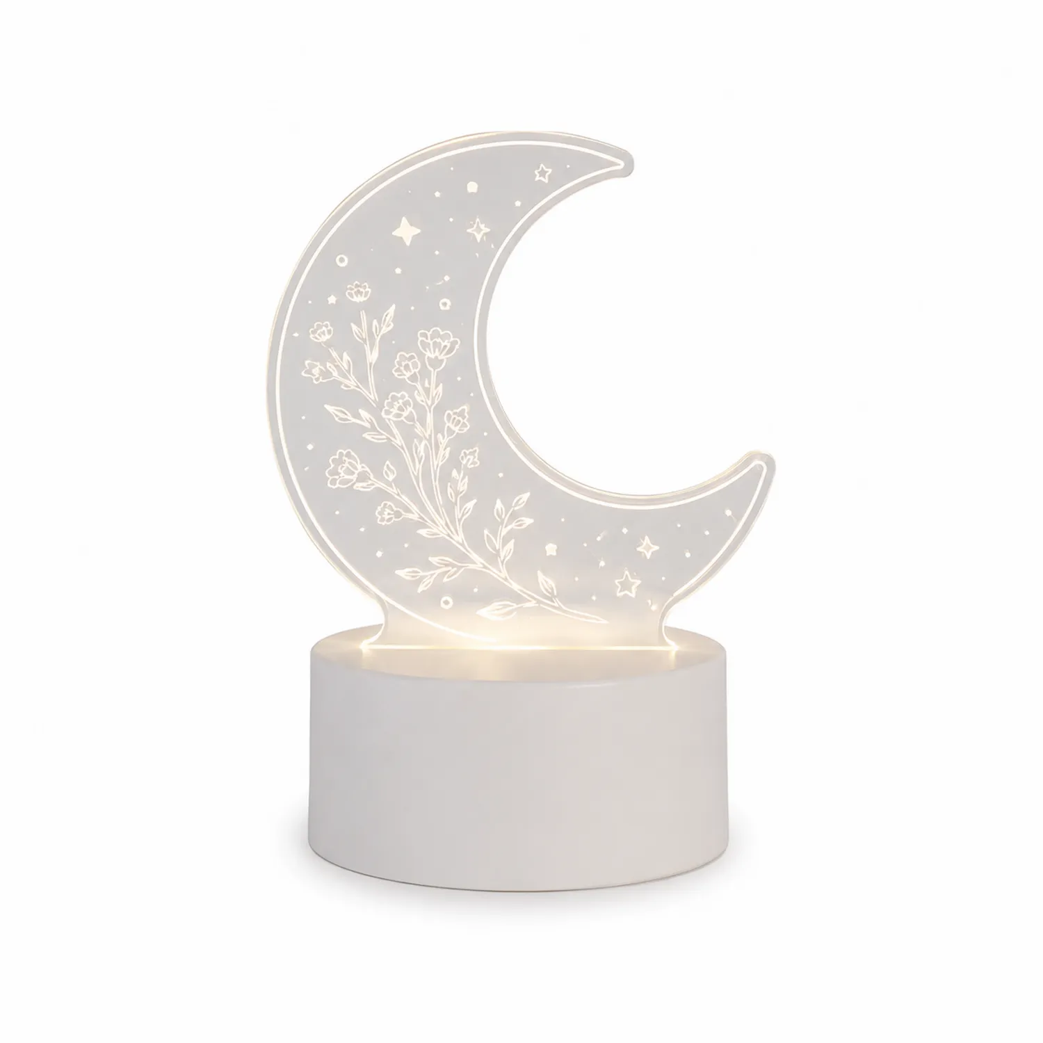 Lampada Notturna LED Decorativa Mezzaluna Bianca