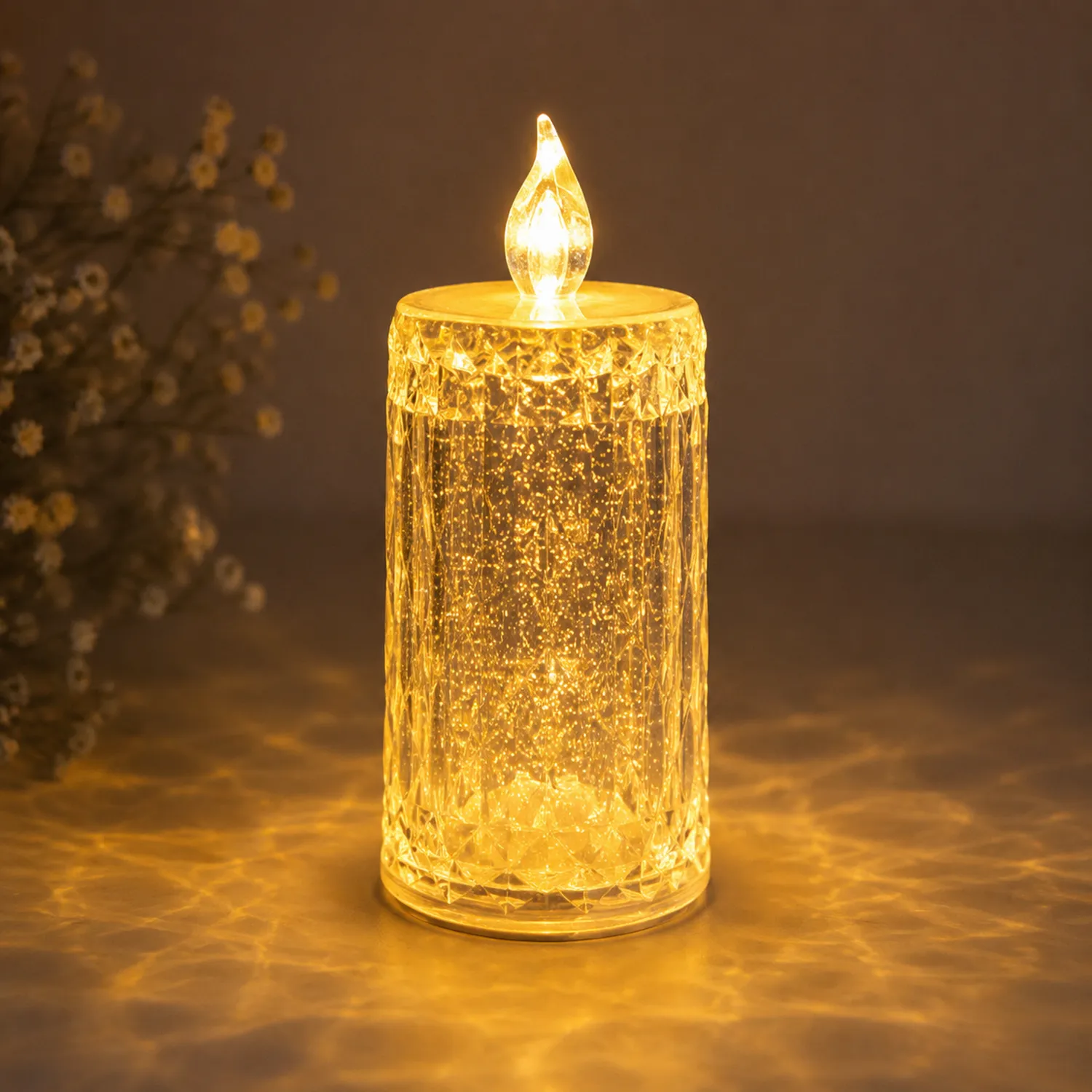 Candela LED Decorativa Senza Fiamma con Luce Calda a Batteria