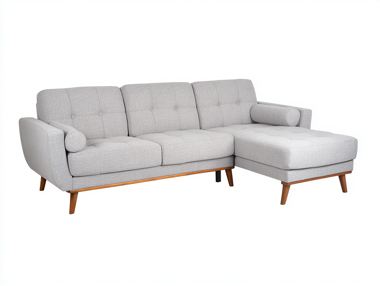 Ecksofa aus Stoff 236x154x84 cm hellgrau für Wohnzimmer - modernes Design-Pacoriabode