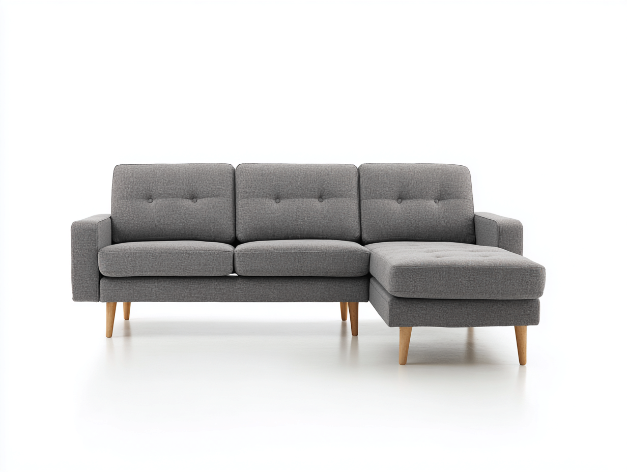 Ecksofa Stoff 218x145x84 cm - grau-natur - für Wohnzimmer - modernes Design-Pacoriabode
