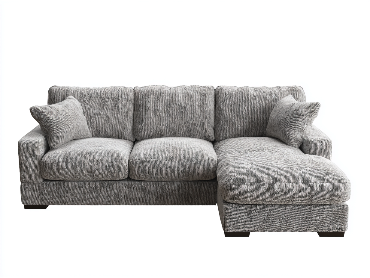 Ecksofa Stoff 265x165x85 cm Grau Modernes Design-Pacoriabode