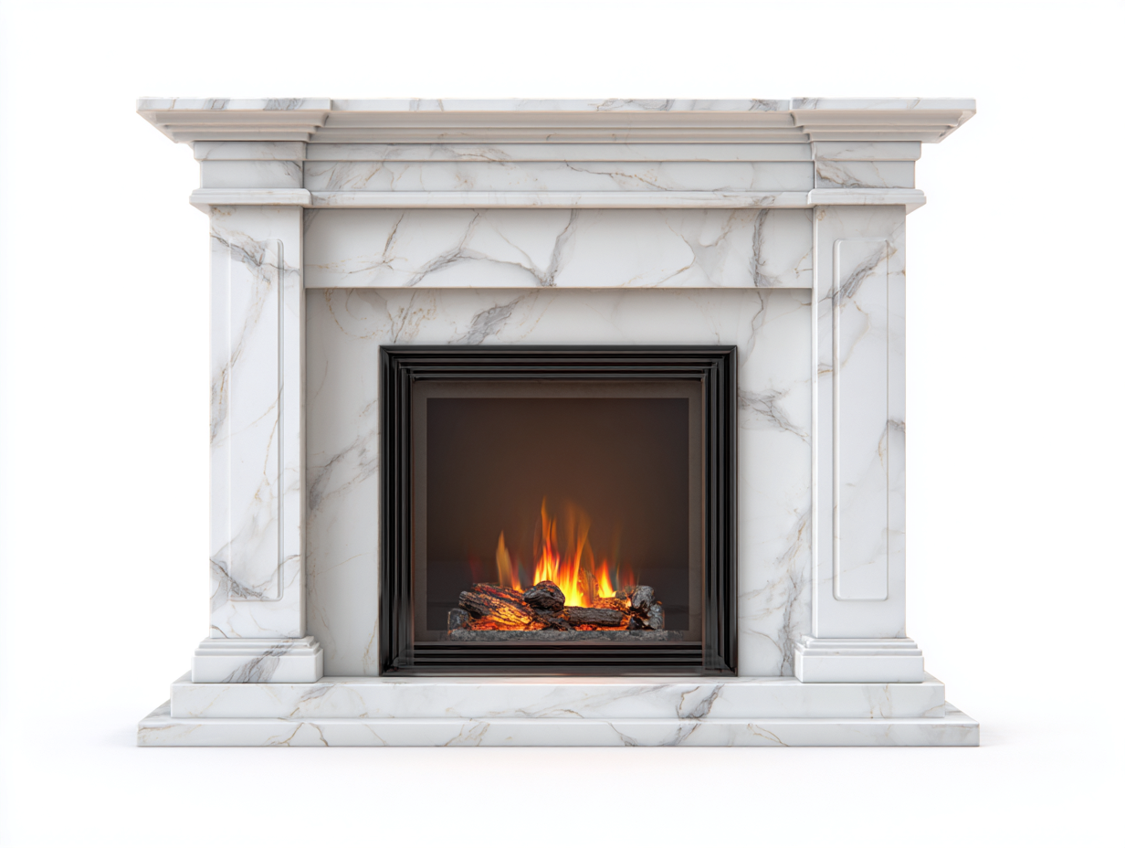 Kamin Holzwerkstoff 140x35x110 cm Weiß-Schwarz Klassisches Design-Pacoriabode