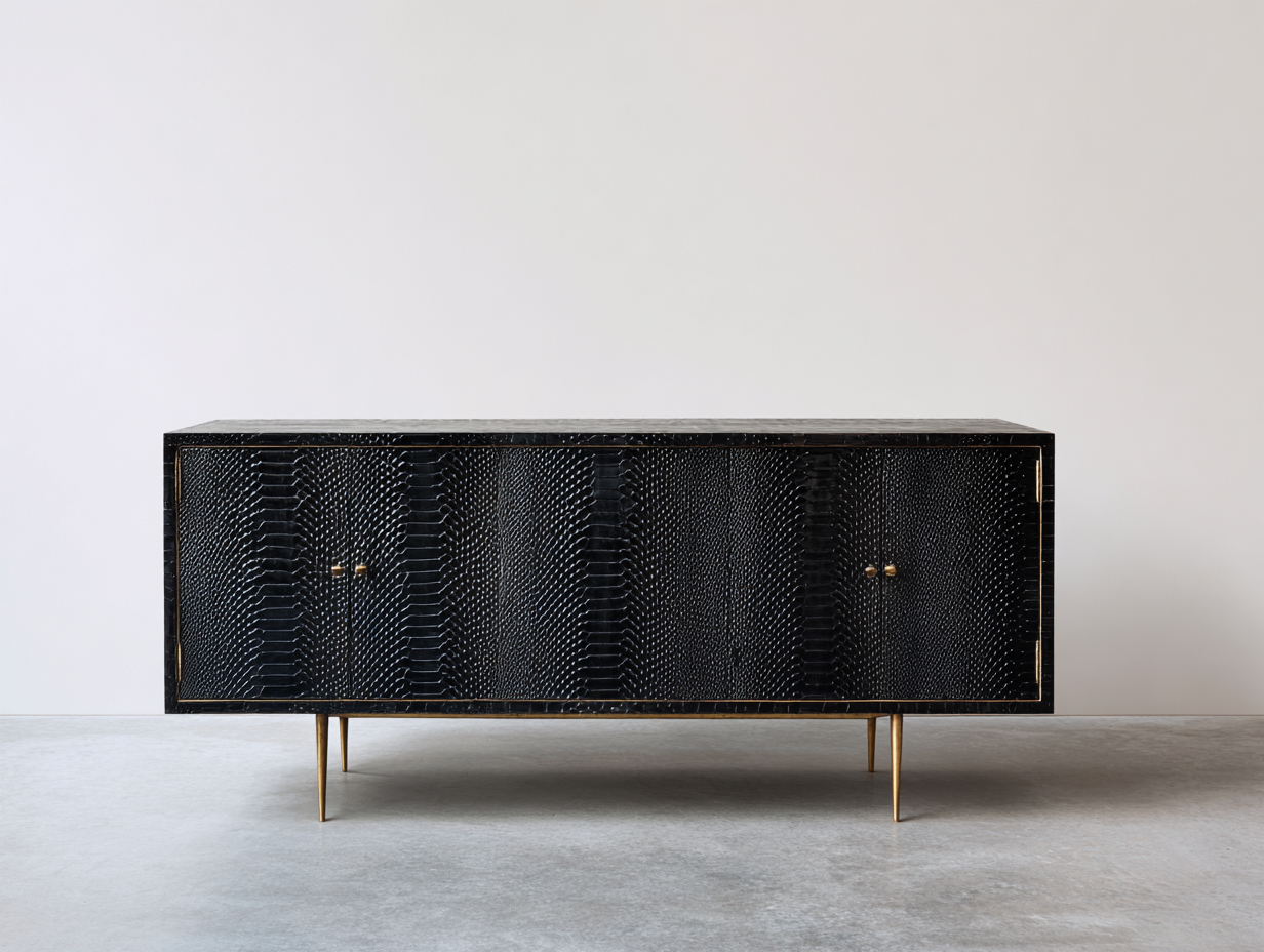 Dielenschrank Holz 180x45x78 cm - schwarz-goldfarben - für Flur - modernes Design mit Stauraum-Pacoriabode