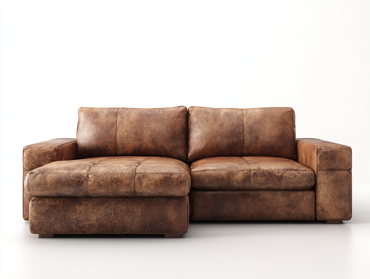 Ecksofa aus Kunstleder 245x160x82 cm braun für Wohnzimmer - modernes Design-Pacoriabode
