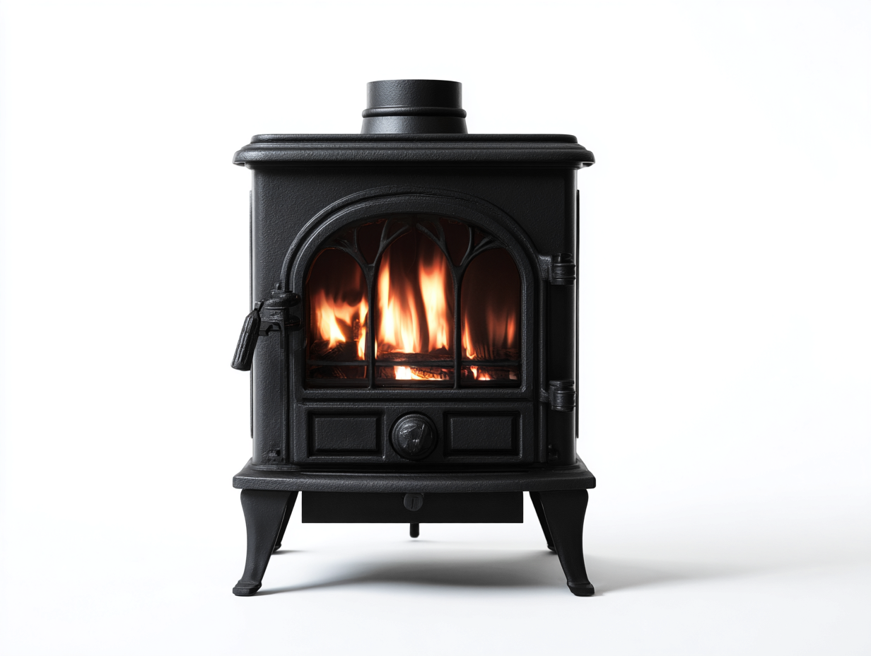 Kamin Metall 52x45x78 cm - schwarz - für Wohnzimmer - klassisches Design mit Sichtfenster-Pacoriabode