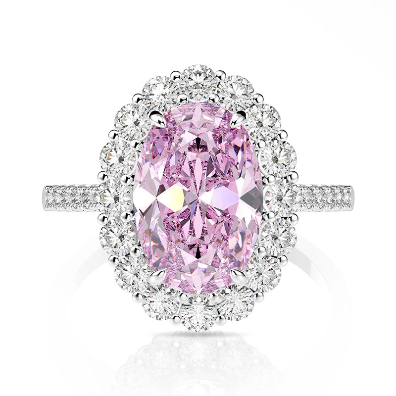 OEVAS 100% 925 Sterling Silver Created Zircon 3CT 8*12 Citrine Sapphire Gemstone-losil