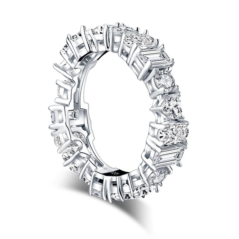 ANZIW Luxury 925 Sterling Silver Band Rings Women Engagement Simulated Diamond Wedding-losil