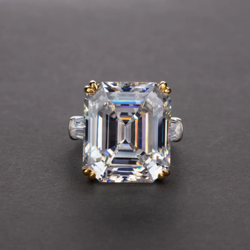 OEVAS 100% S925 Sterling Silver Luxury Square Pink Yellow White High Carbon-losil