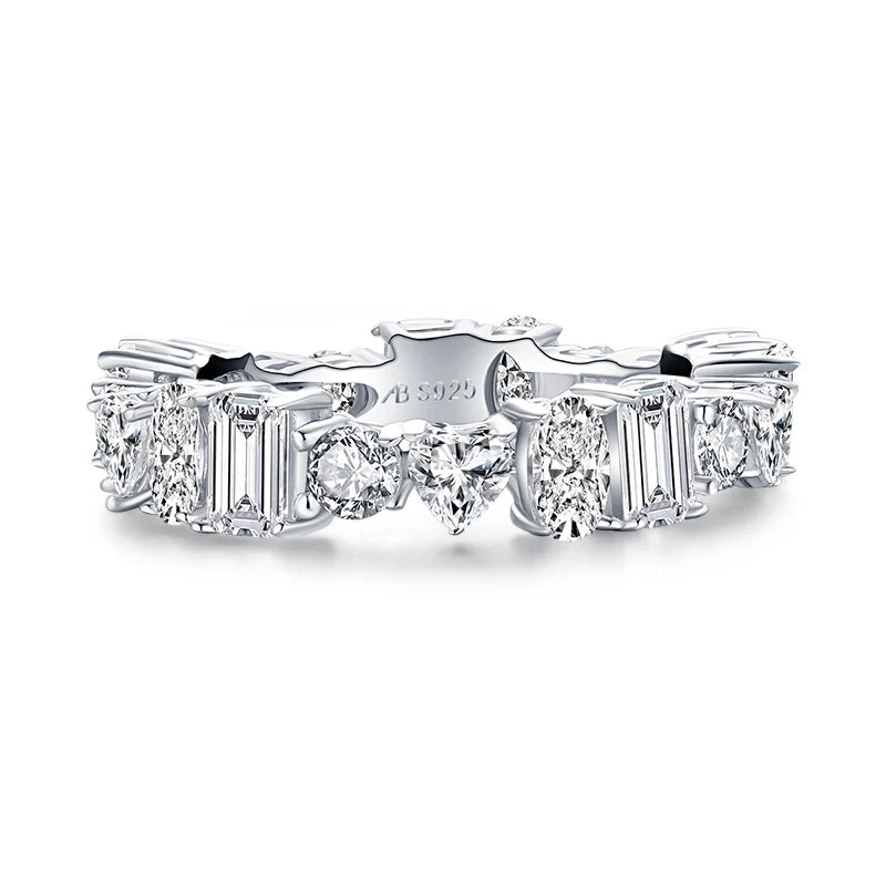 ANZIW Luxury 925 Sterling Silver Band Rings Women Engagement Simulated Diamond Wedding-losil