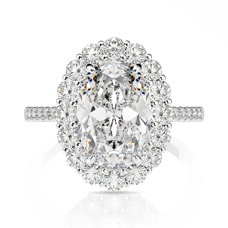 OEVAS 100% 925 Sterling Silver Created Zircon 3CT 8*12 Citrine Sapphire Gemstone-losil