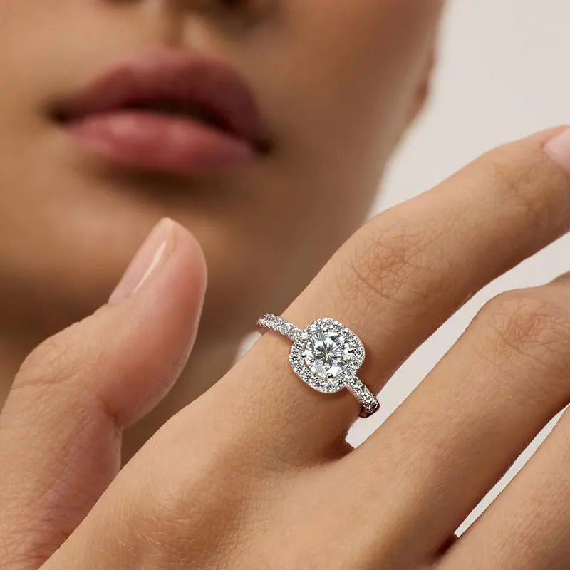 Anziw Classic 2CT 1CT GRA Certified Moissanite Wedding Engagemenr Rings for Women-losil