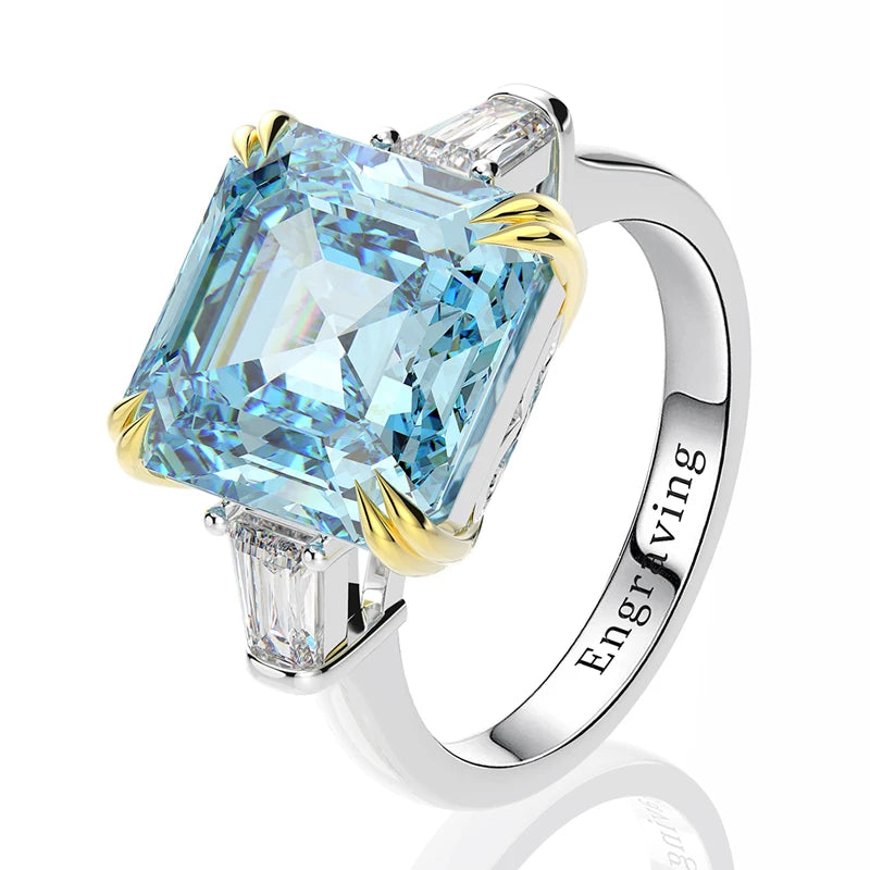 OEVAS 100% 925 Sterling Silver High Carbon Citrine Diamond Gemstone Wedding Engagement-losil