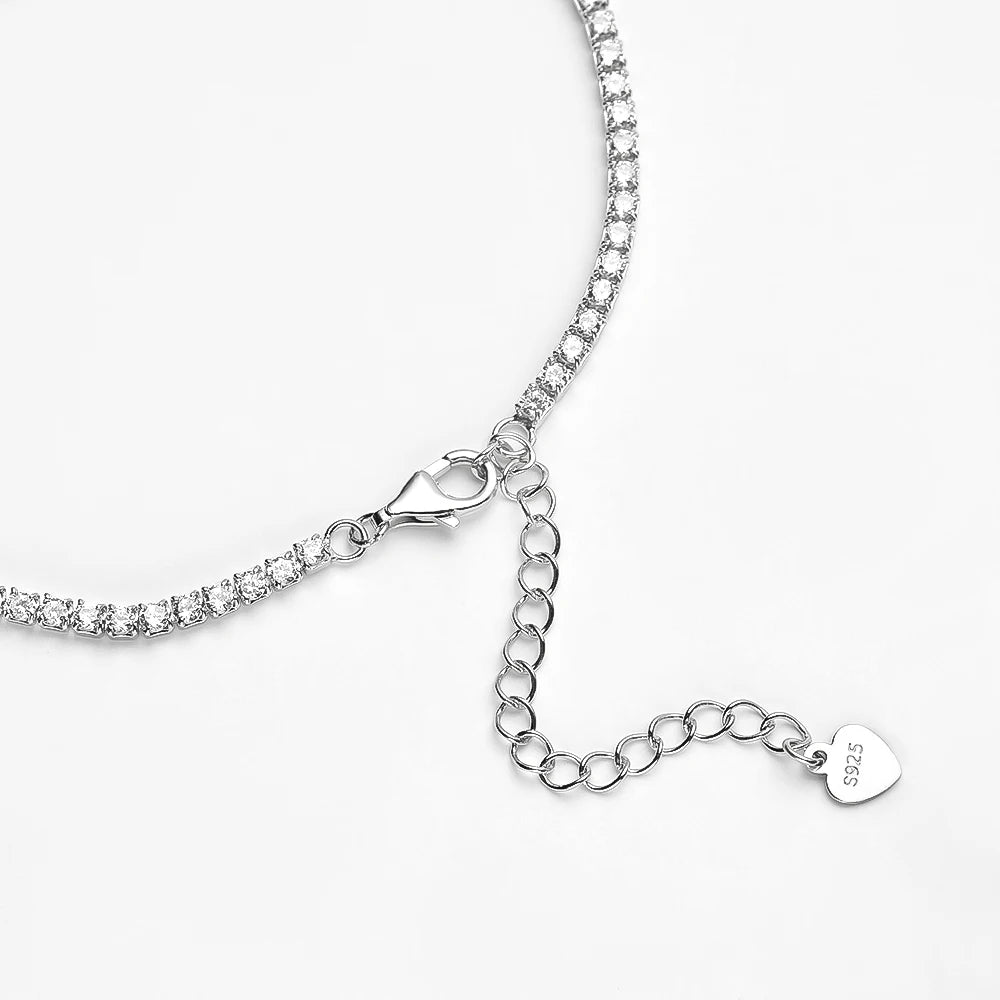 OEVAS 100% 925 Sterling Silver Heart High Carbon Diamond Pendant Necklace For-losil