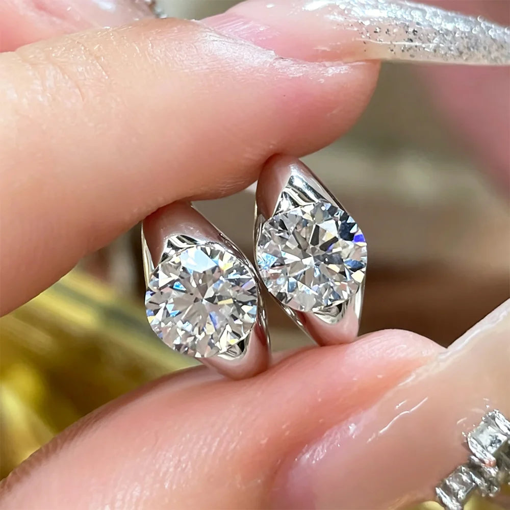 OEVAS 100% S925 Silver 1/2CT Moissanite Stud Earrings for Women D Color-losil