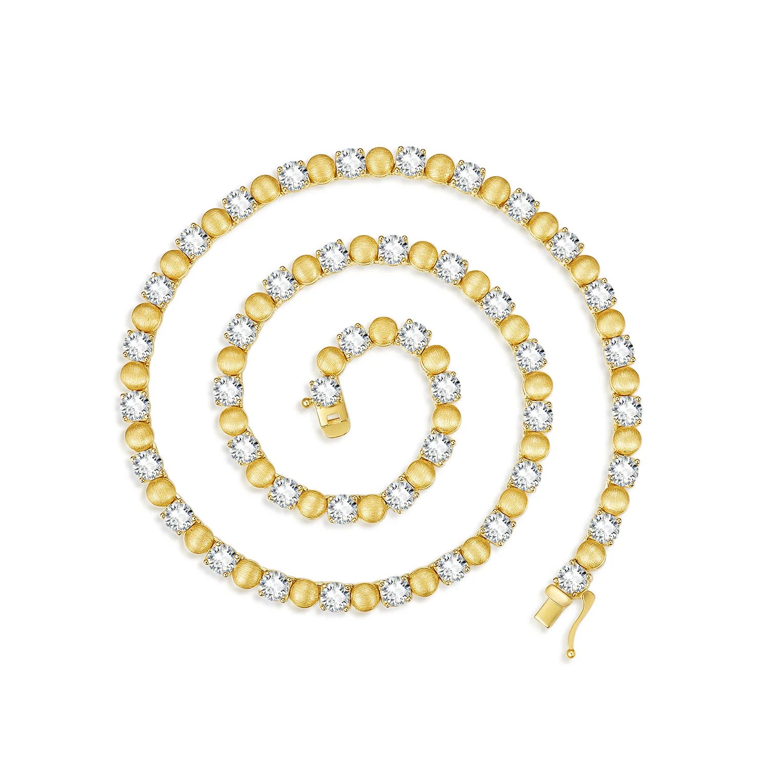 OEVAS each 5mm Round Moissanite Necklace Bracelet Set for Women S925 Silver-losil