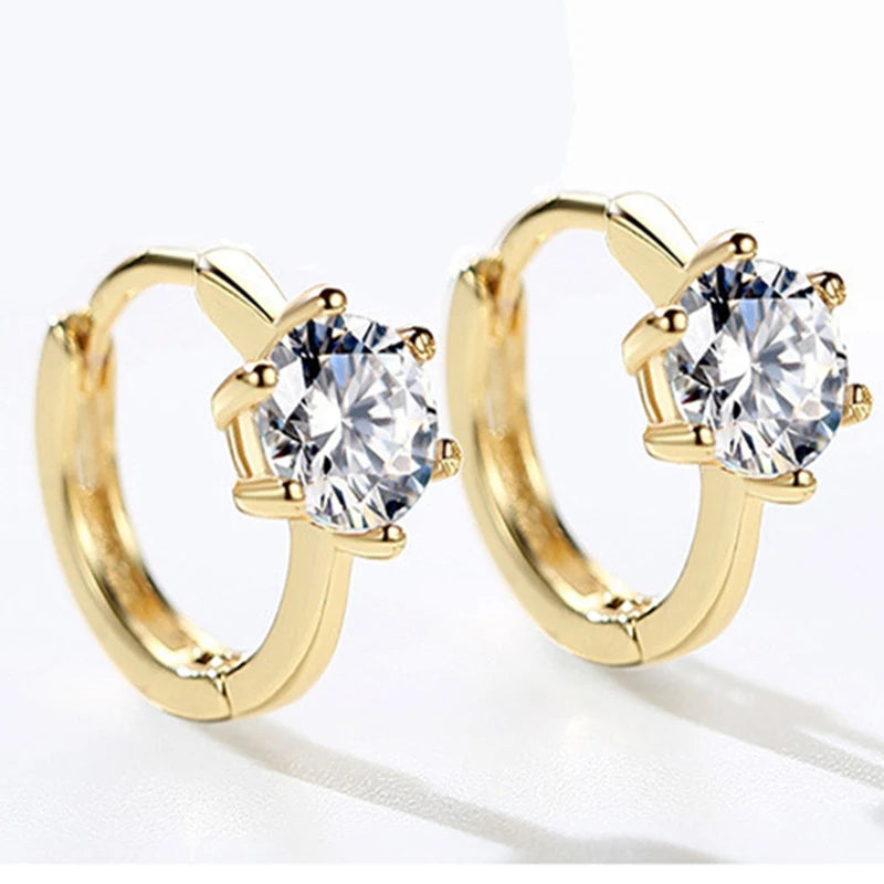 Anziw Solitaire 6.5mm 1.0ct Moissanite Hoop Earrings for Women Real 925 Sterling-losil