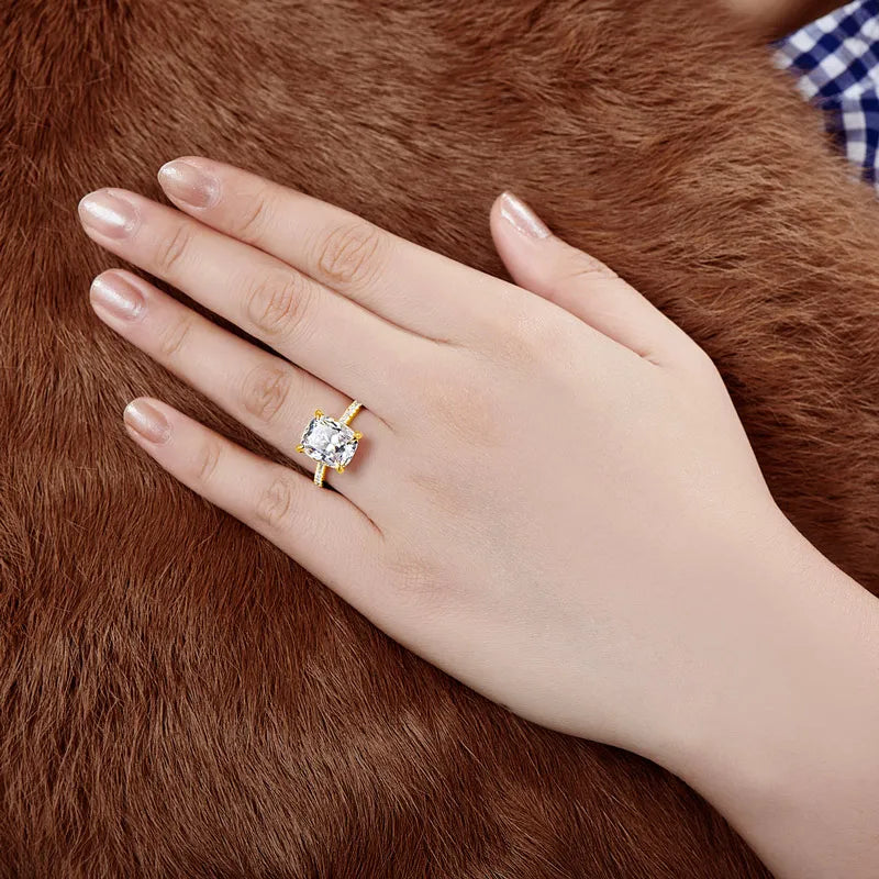 100% 925 Sterling Silver Ring 6 carat Cushion Cut Sona Simulated Diamond-losil