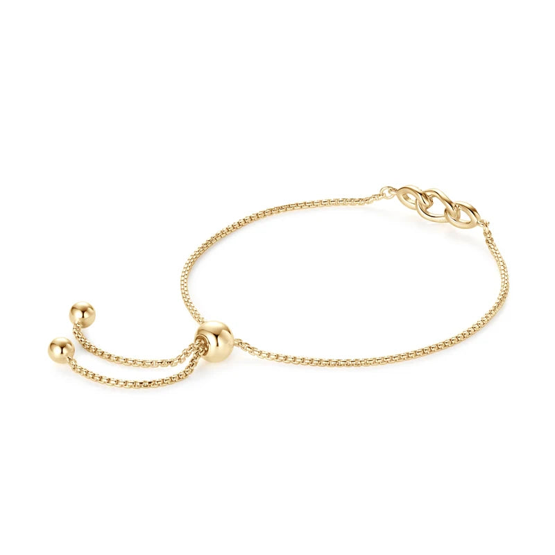 2024 Trendy Stretch Adjustable Moissanite Bracelet Real 925 Silver Plated Gold Bracelet-losil