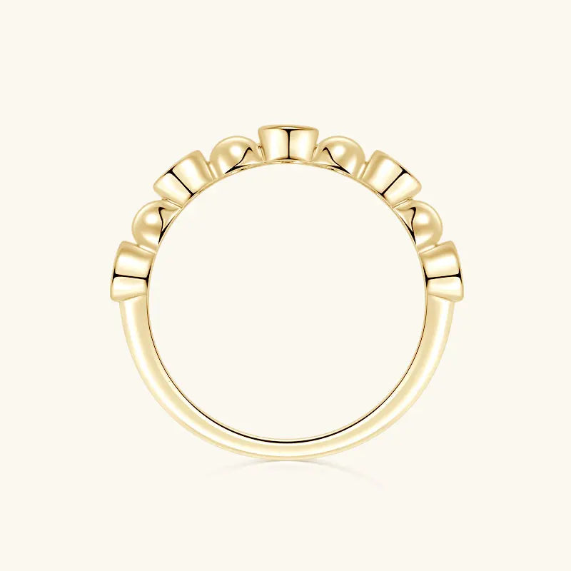 Anziw Fashion Five Stone Moissanite Ring for Women 925 Silver 18k Gold-losil