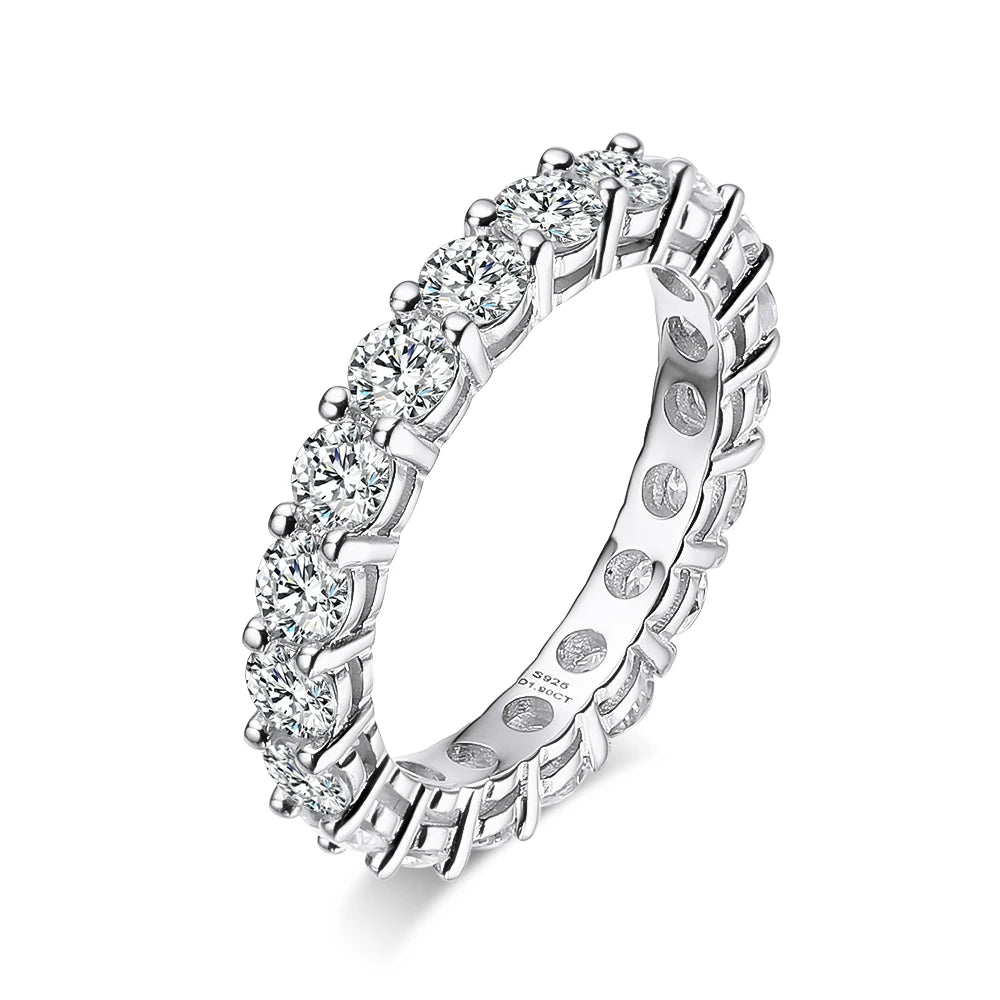 OEVAS 2.2 Carat 3MM Full Moissanite Ring For Women S925 Sterling Silver-losil