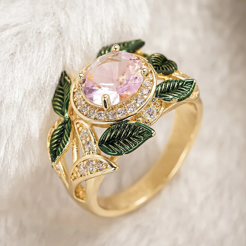 Huitan Gorgeous Flower Rings Active Beautiful Modern Finger Accessories for Women Delicate-losil