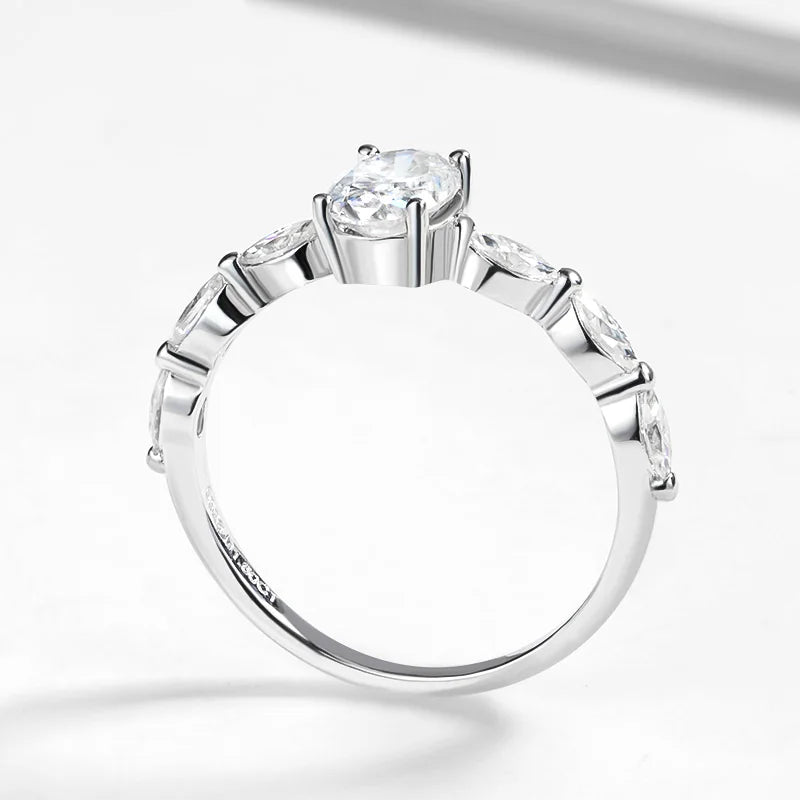 OEVAS Oval Cut 1CT 2CT Full D Color Moissanite Diamond Rings For-losil