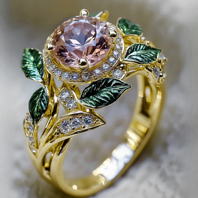 Huitan Gorgeous Flower Rings Active Beautiful Modern Finger Accessories for Women Delicate-losil