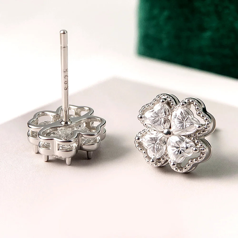 OEVAS 0.8cttw Heart Cut Full Moissanite Earrings For Women 925 Sterling Silver-losil