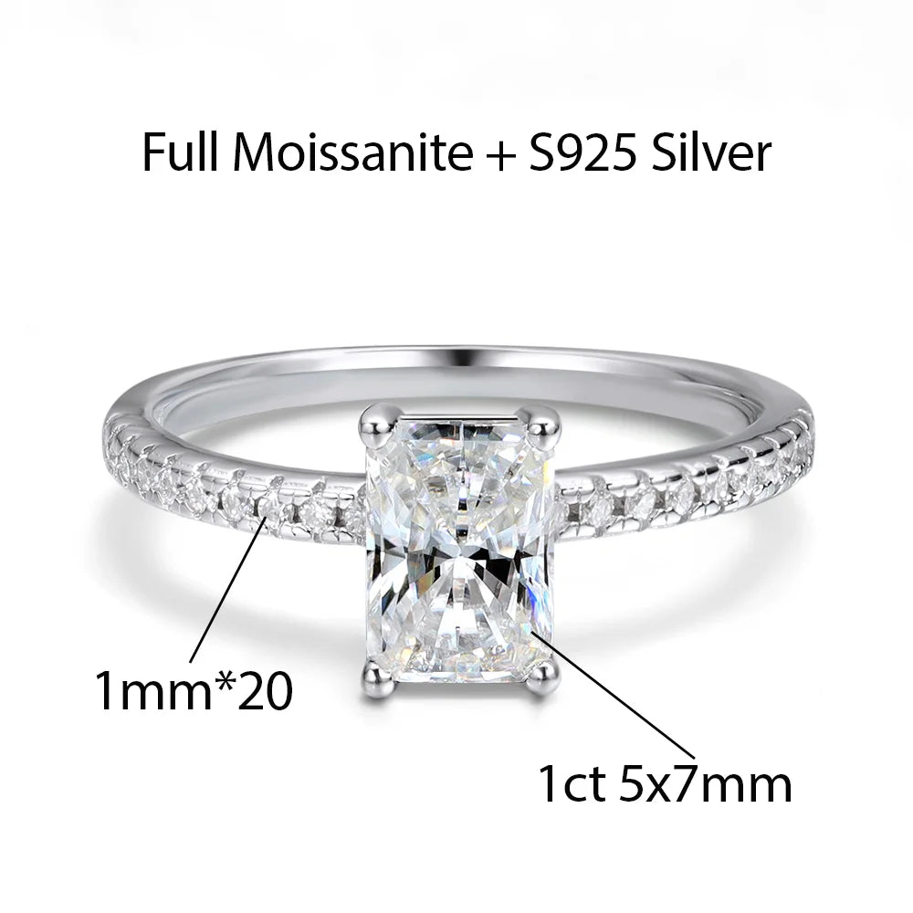 OEVAS 1CT Lab Grown Ruby/Yellow Sapphire/Emerald Ring S925 Sterling Silver with Moissanite-losil