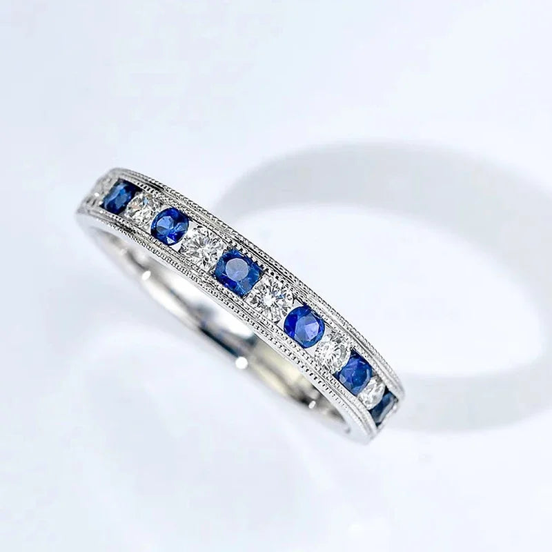 Huitan Shiny Blue/White Cubic Zirconia Rings for Women Novel Creative Attractive Female-losil