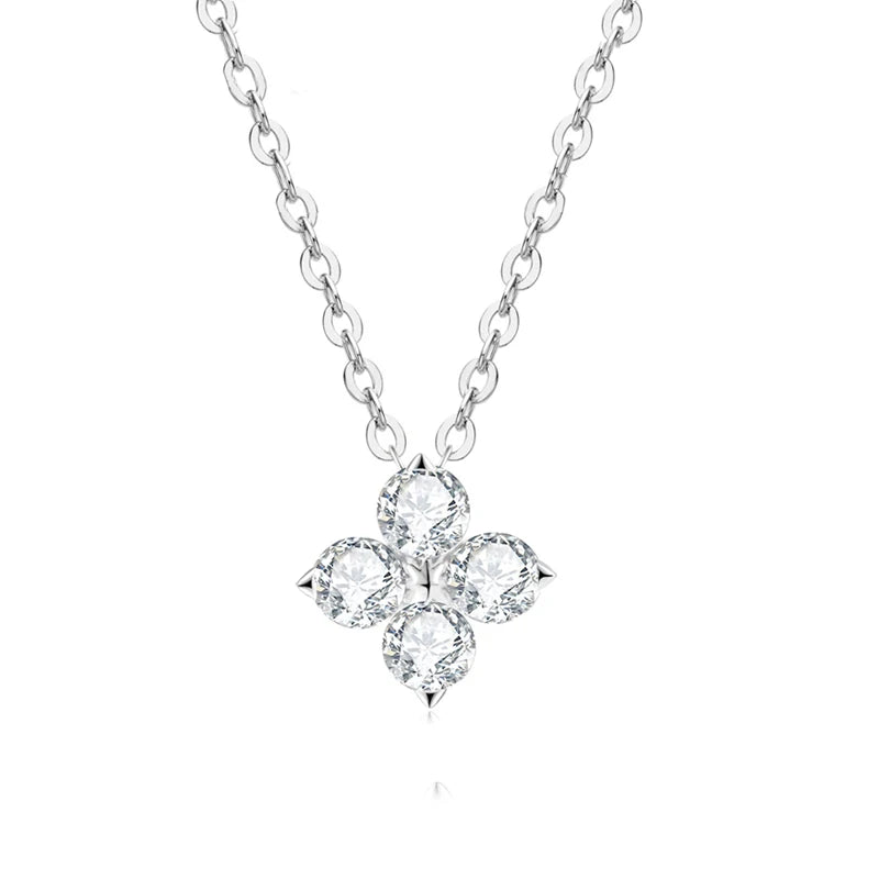 OEVAS 100% 925 Sterling Silver 0.4CT Moissanite Diamond Pendant Necklace For Women-losil