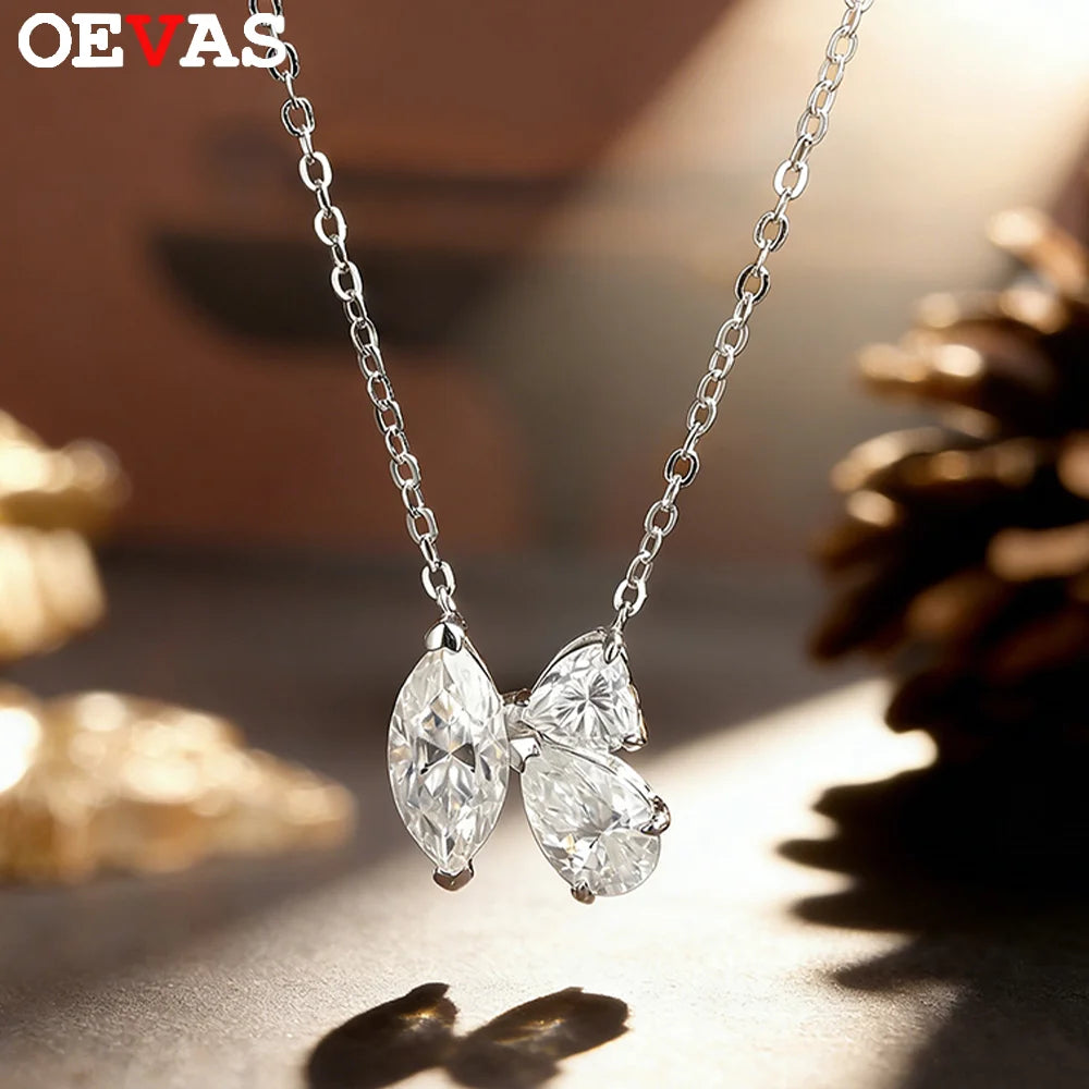 OEVAS 3cttw Marquise Cut Moissanite Necklace for Women S925 Silver Muti Shape-losil