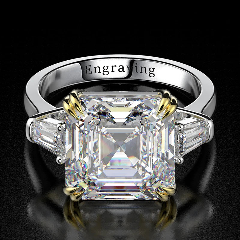 OEVAS 100% 925 Sterling Silver High Carbon Citrine Diamond Gemstone Wedding Engagement-losil