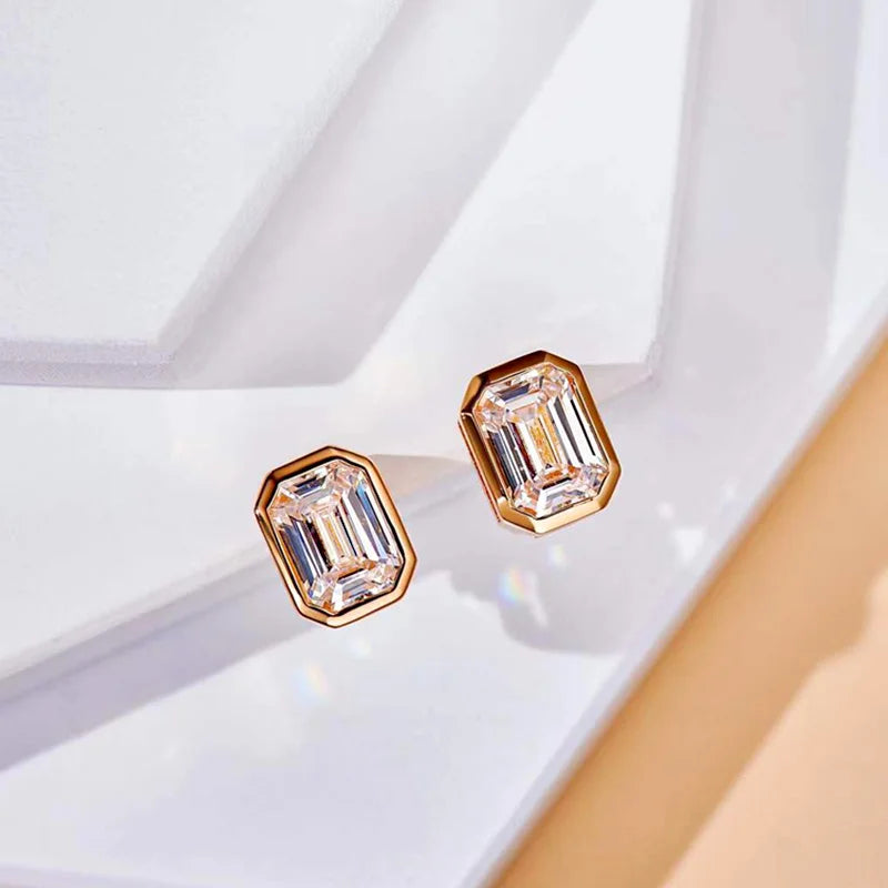 Huitan Versatile Trendy Ear Stud Lady Daily Wearable Earrings Accessories with Dazzling-losil