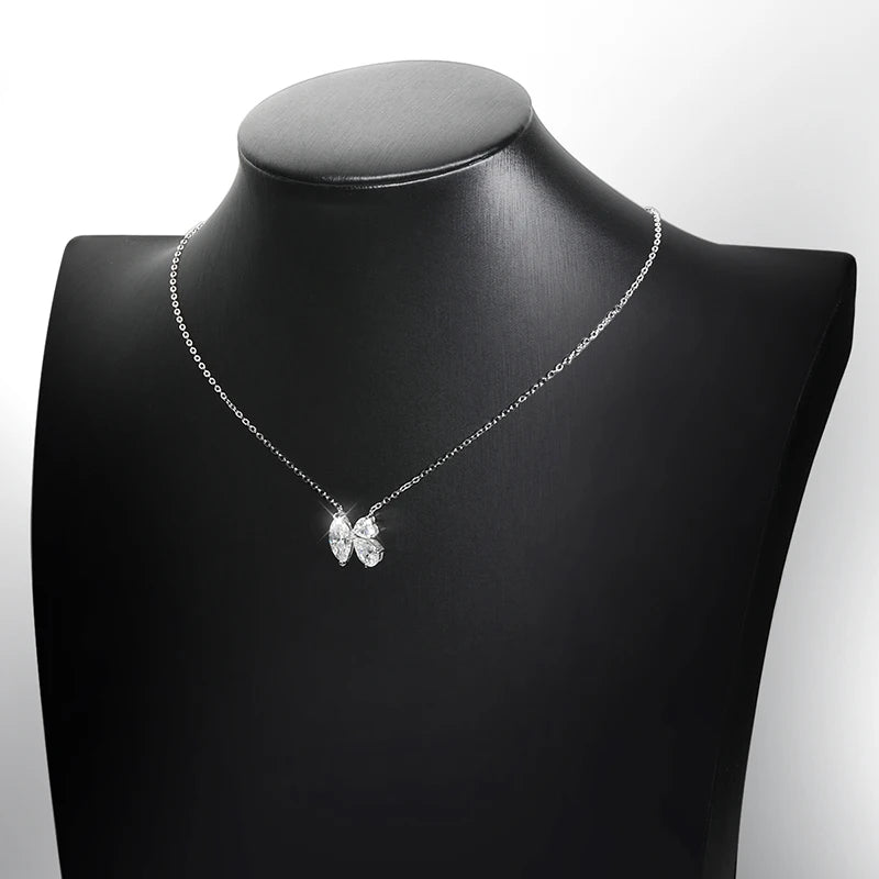 OEVAS 3cttw Marquise Cut Moissanite Necklace for Women S925 Silver Muti Shape-losil