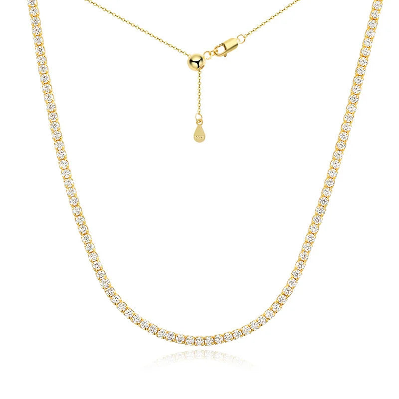 OEVAS 2mm D Color Full Moissanite Necklace for Wome S925 Sterling Silver-losil