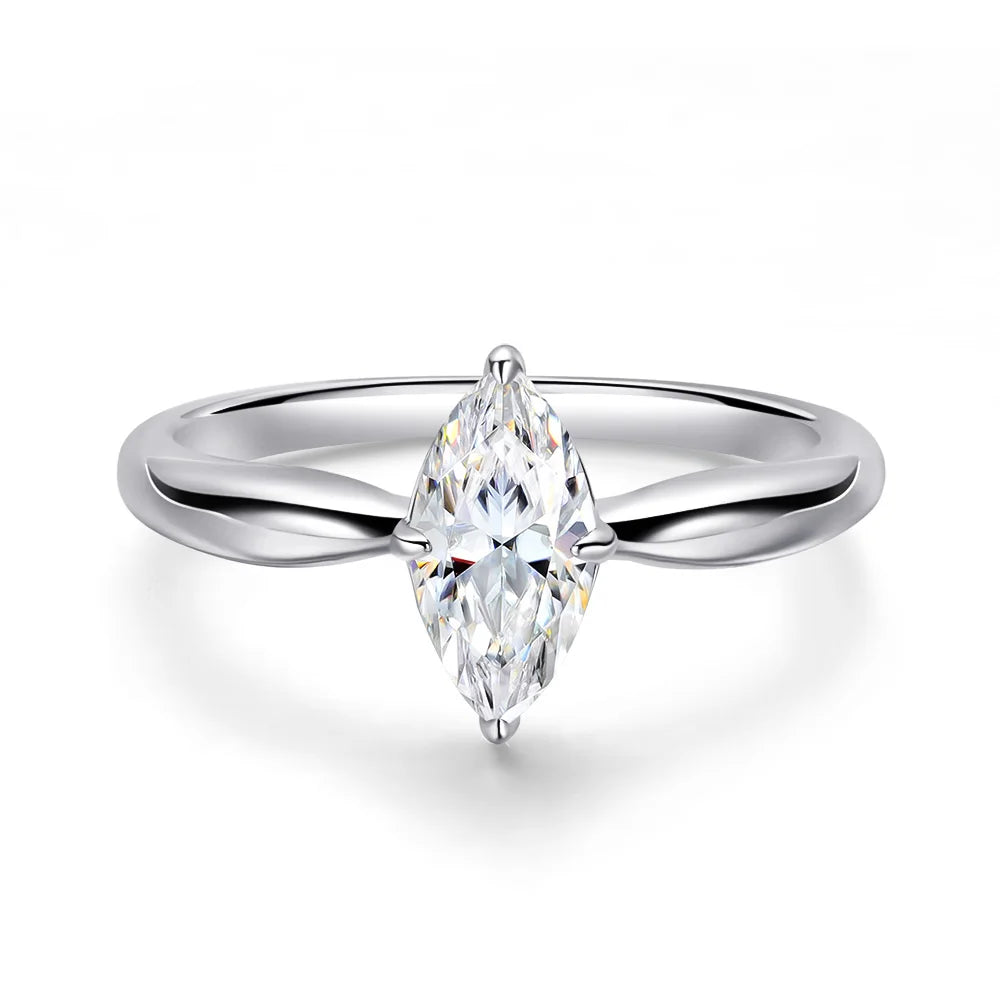 OEVAS 1-3CT Marquise Cut Full Moissanite Ring Set for Women Wedding Band-losil