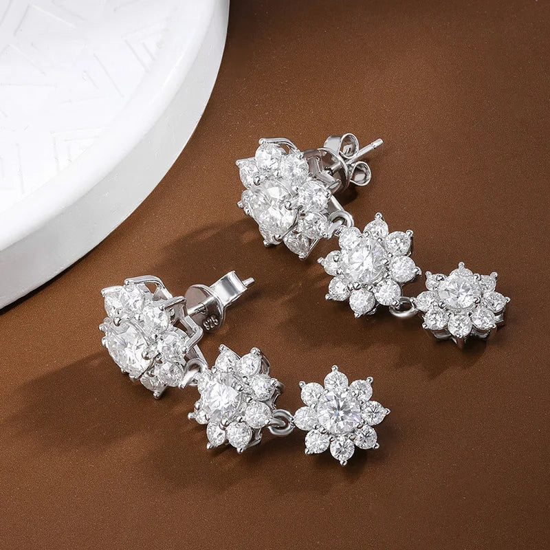 OEVAS 5.88cttw Full Moissanite Stud Earrings For Women 100% S925 Sterling Silver-losil