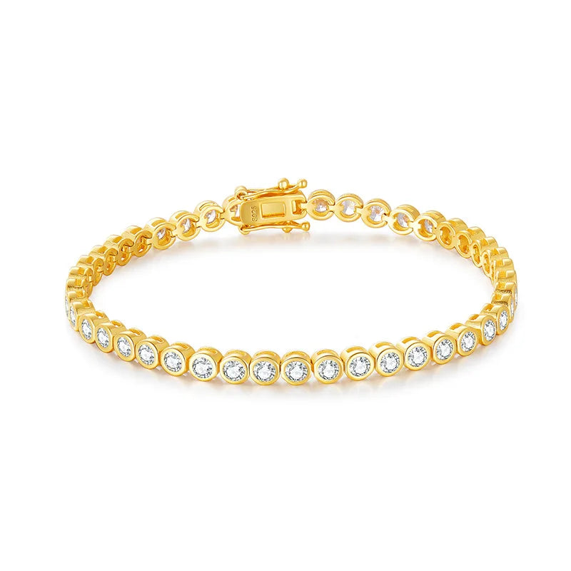 OEVAS 2mm 3mm Moissanite Round Bubble Diamond Tennis Bracelets for Woman Men-losil