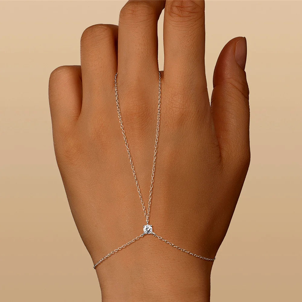 OEVAS 4mm Moissanite Ring Bracelet for Women S925 Sterling Silver D Color-losil