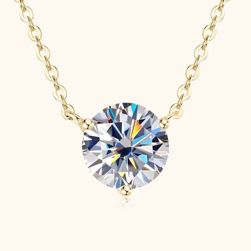 Anziw 925 Silver 1CT 1.5CT 2.0CT D Moissanite Pendant Necklace for Women-losil
