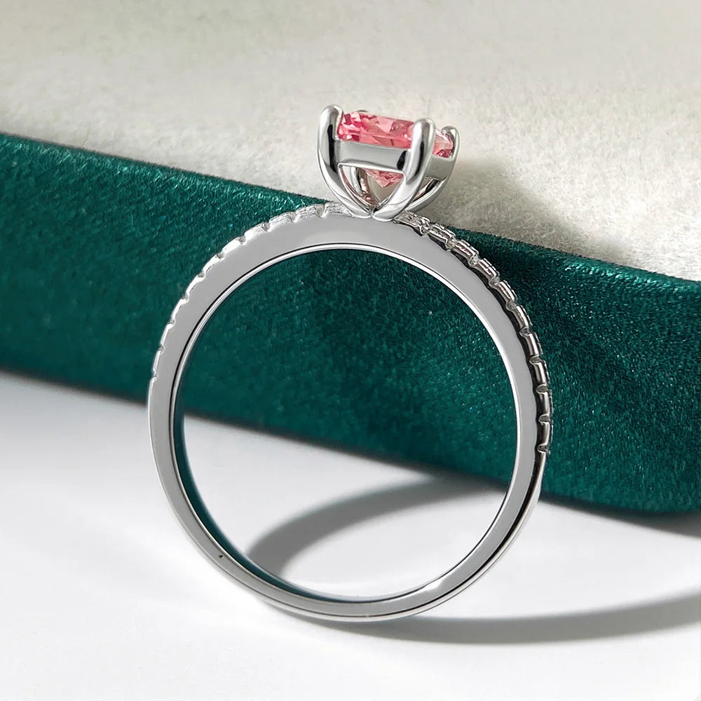 OEVAS 1CT Lab Grown Ruby/Yellow Sapphire/Emerald Ring S925 Sterling Silver with Moissanite-losil