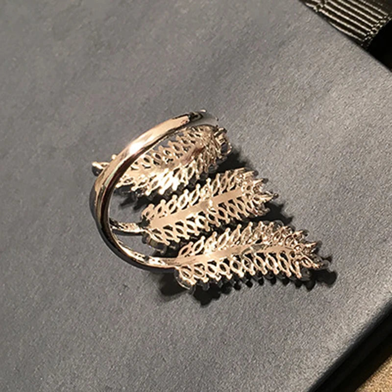 Huitan Bling Bling Female Rings Full with Marquise Cubic Zirconia Leaf Shaped-losil