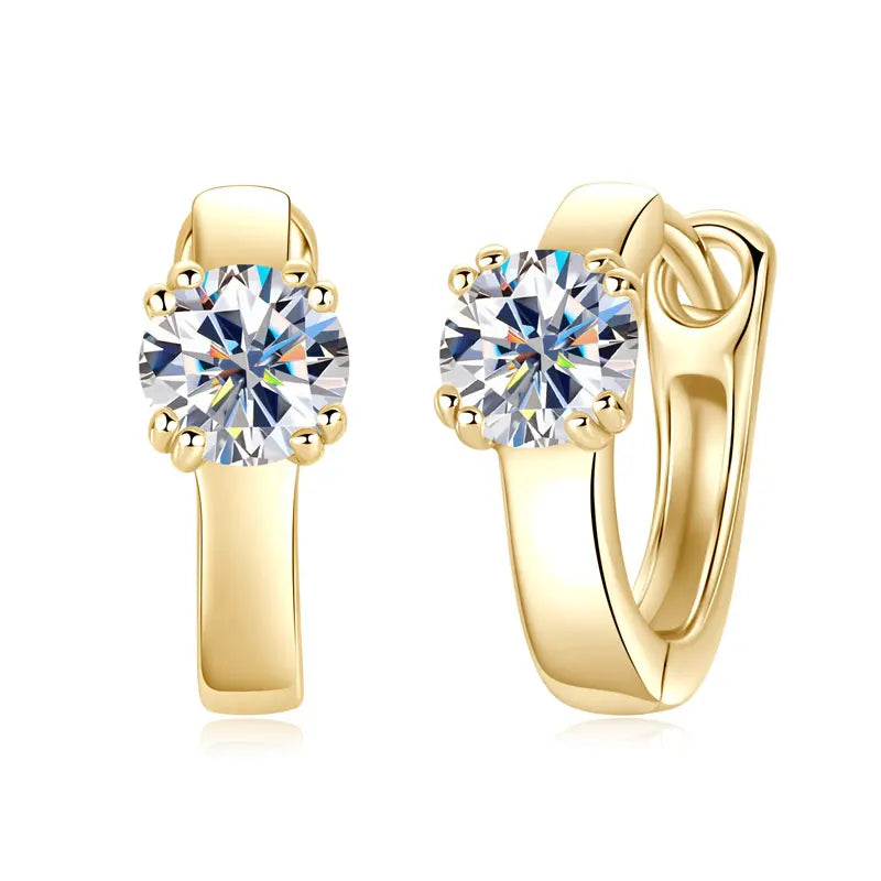 Anziw 5mm 0.5CT D Moissanite Earrings Small Hoops for Women Real 925-losil