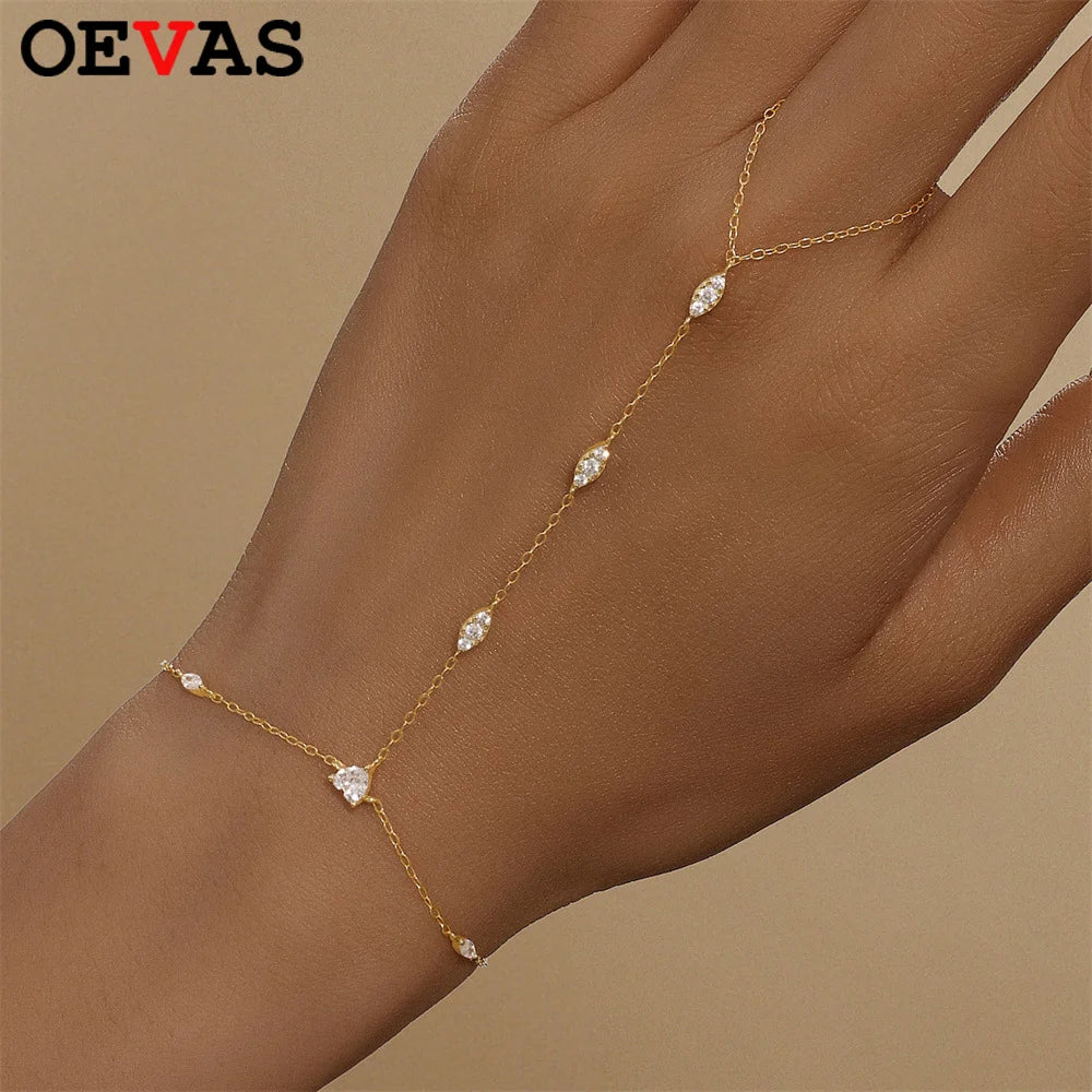 OEVAS 5A Zircon Bracelets for Women S925 Sterling Silver Lab diamonds Bracelets-losil