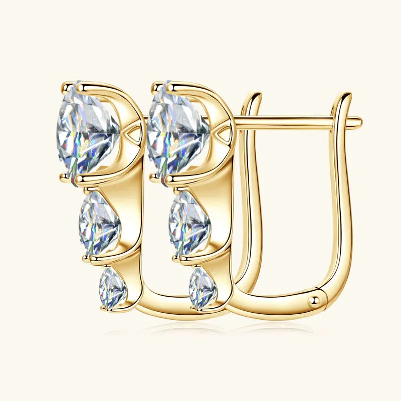 Anziw 5.60cttw. D Moissanite U Shape Hoop Earrings for Women 925 Silver-losil