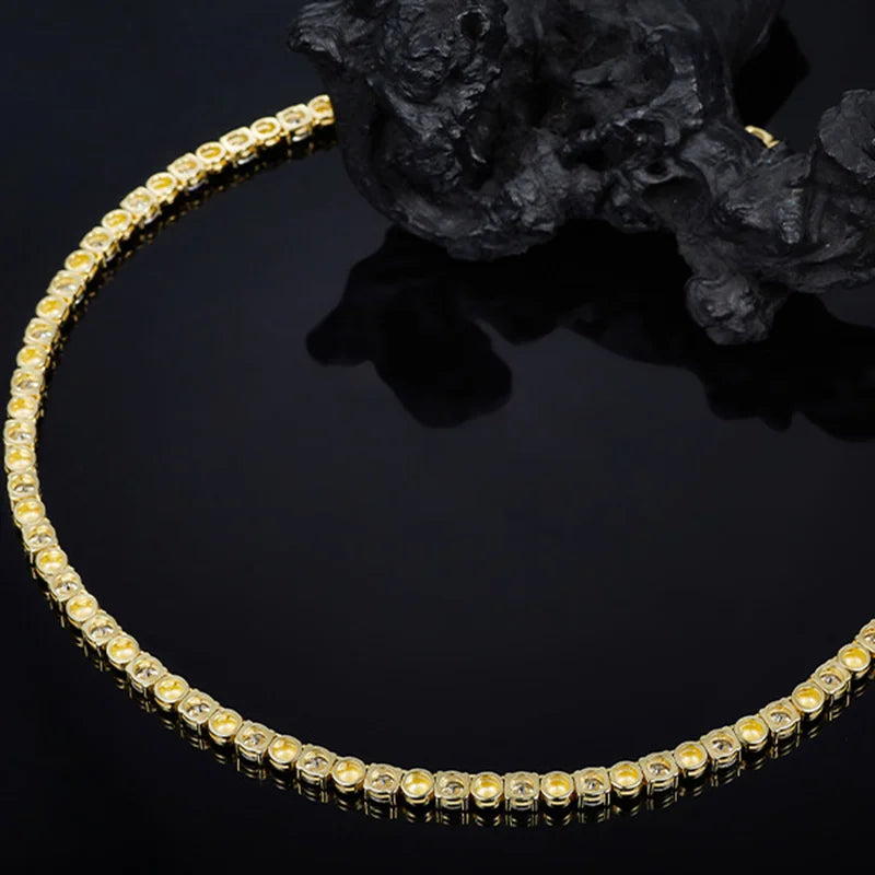 OEVAS each 5mm Round Moissanite Necklace Bracelet Set for Women S925 Silver-losil