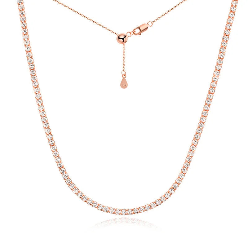 OEVAS 2mm D Color Full Moissanite Necklace for Wome S925 Sterling Silver-losil